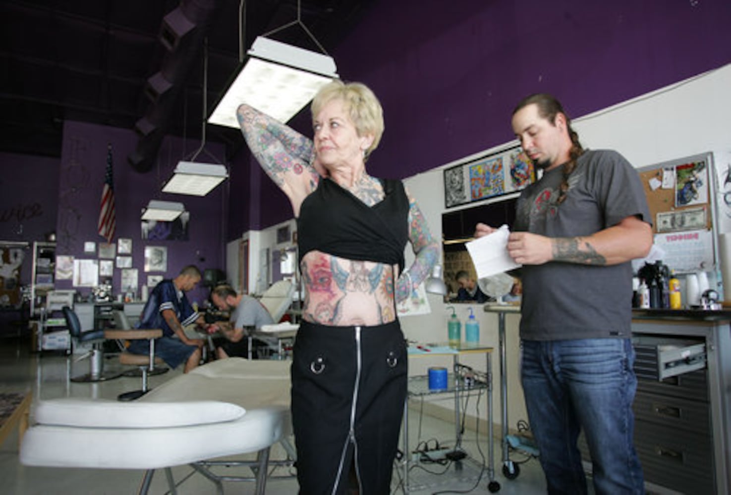 Texas grandma tattoos entire body