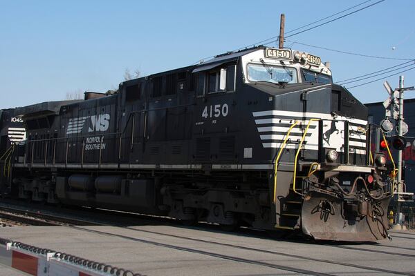 FILE - A Norfolk Southern freight train passes through Homestead, Pa., March 12, 2025. (AP Photo/Gene J. Puskar, File)