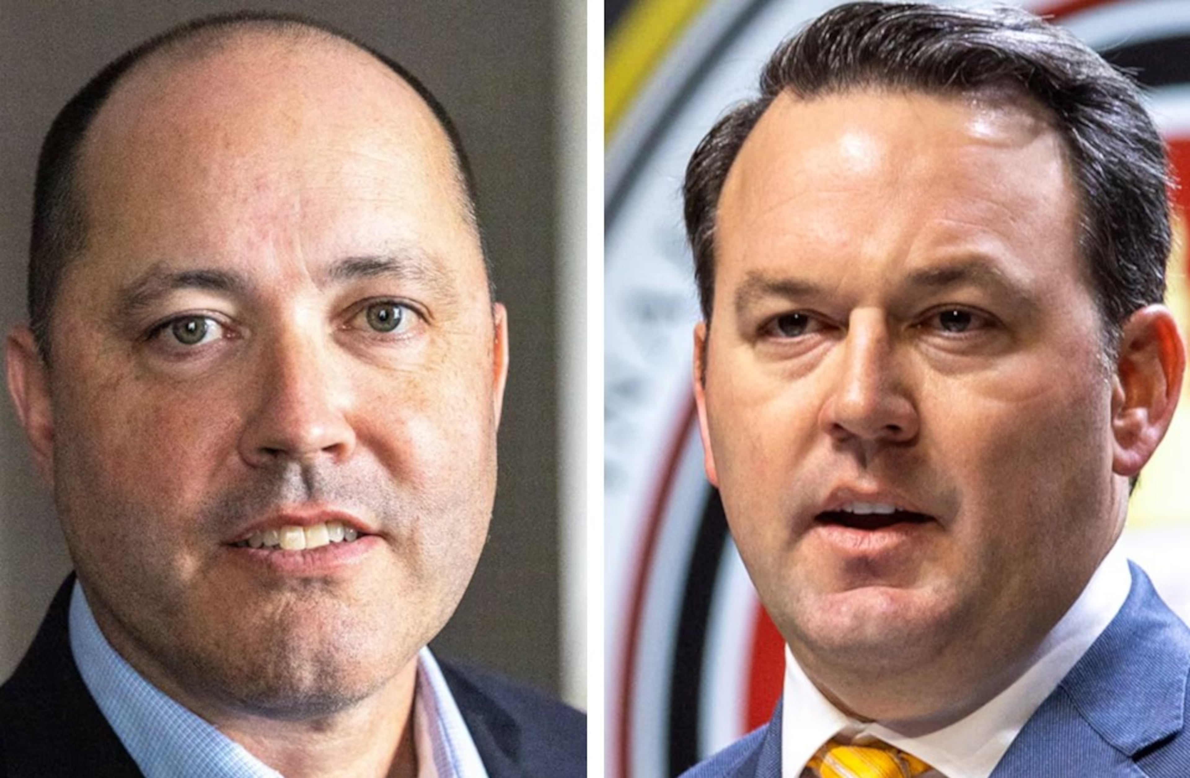 Attorney General Chris Carr (left) and Lt. Gov. Burt Jones are competing for the Republican nomination for governor in 2026. Jones has advocated getting rid of Georgia's state income tax. Carr wants Georgia to have the lowest overall tax burden in the Southeastern U.S. (AJC File)