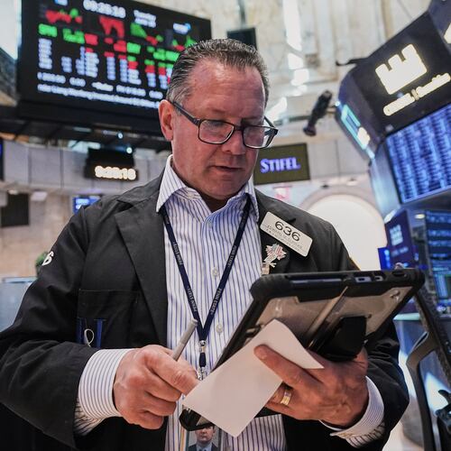 Trader Edward Curran works on the floor of the New York Stock Exchange, Tuesday, June 16, 2026. (AP Photo/Richard Drew)
