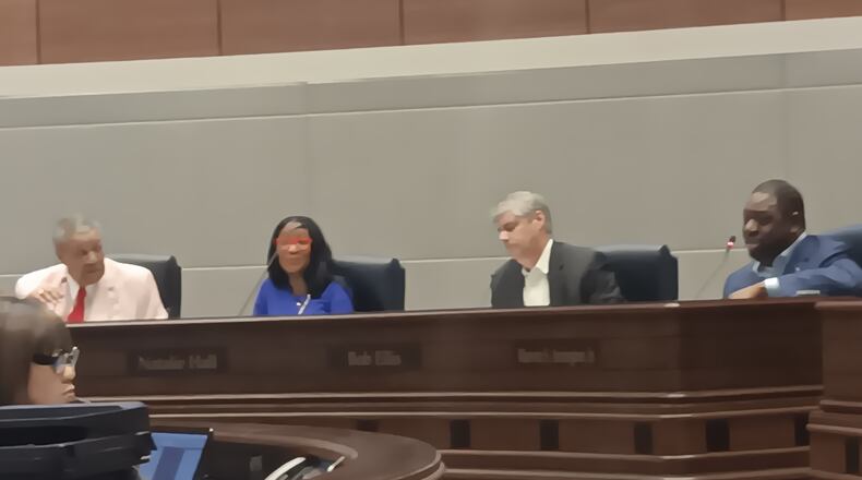 Fulton County commissioners censured Commissioner Natalie Hall on Sept. 6, 2023, accusing her of violating county ethics and personnel codes due to an affair with her former chief of staff.