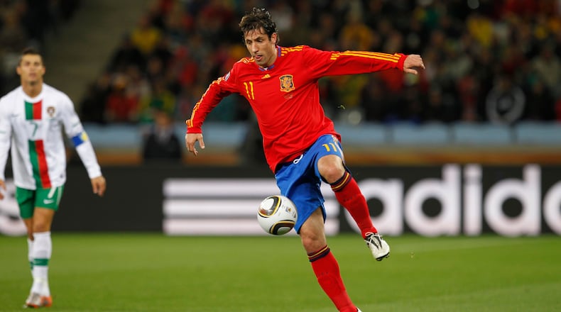 FILE - Spain's Joan Capdevila during the World Cup round of 16 soccer match between Spain and Portugal at the Green Point stadium in Cape Town, South Africa, Tuesday, June 29, 2010. (AP Photo/Armando Franca, File)