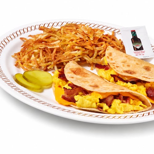 Waffle House is testing tacos on the menus of about 45 Georgia restaurants. (Courtesy of Waffle House)