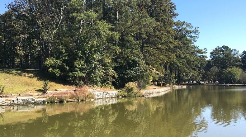 Snellville will repair a 350-foot wall section at Pate Lake in Briscoe Park. COURTESY CITY OF SNELLVILLE