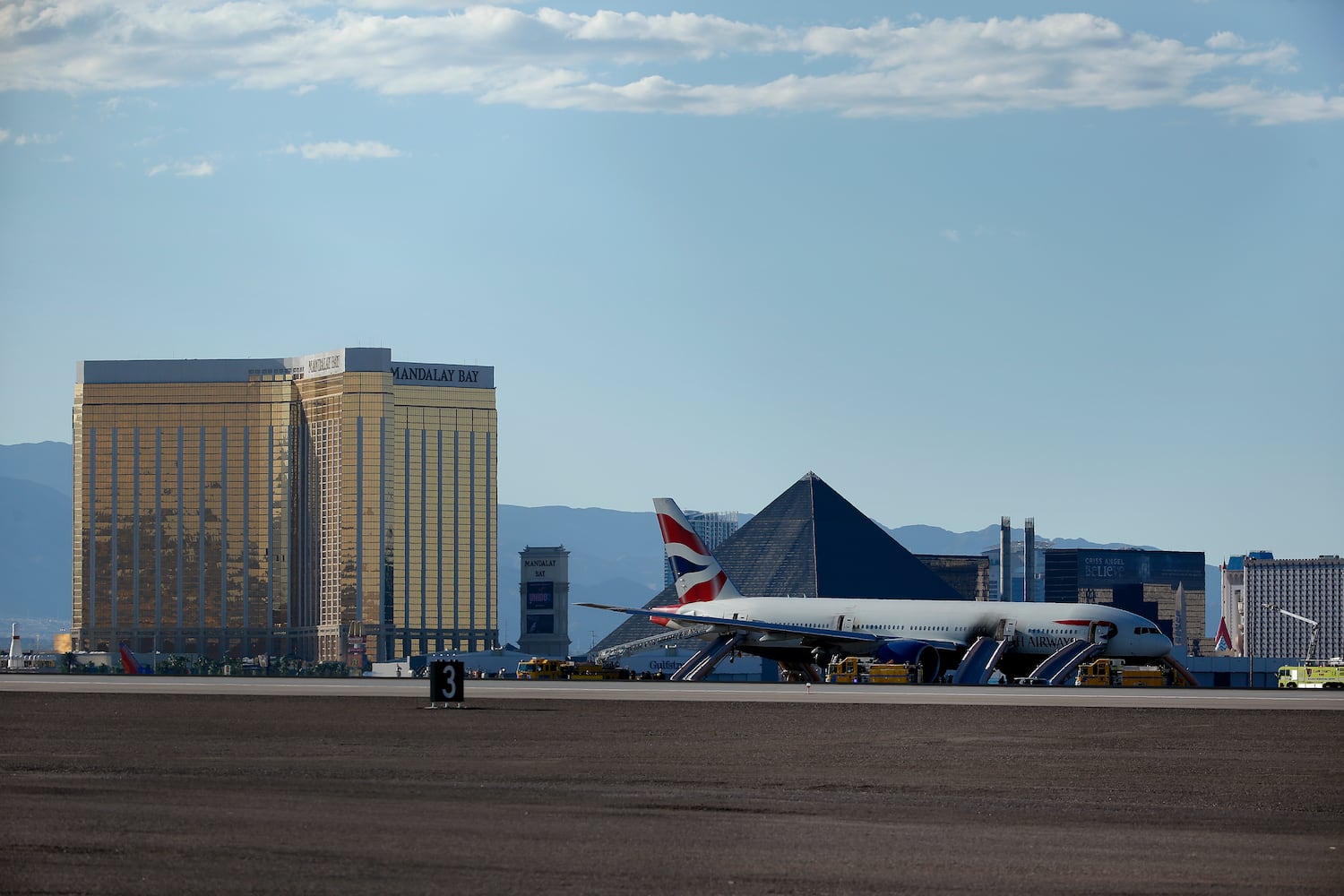 British Airways plane catches fire
