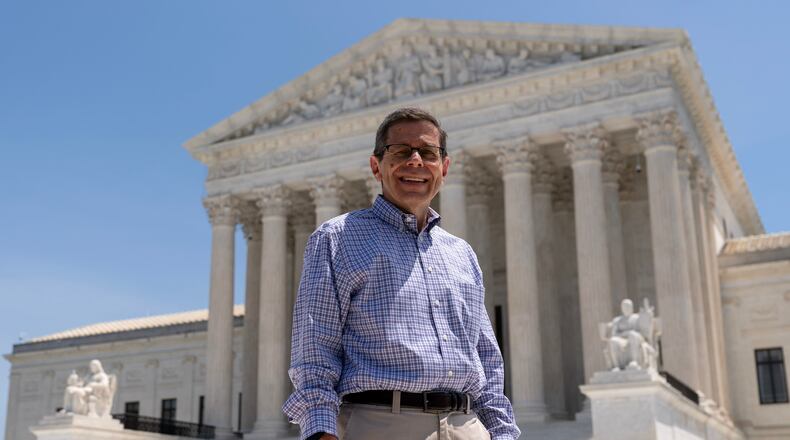 Mark Sherman poses for a photograph outside of the Supreme Court Tuesday, June 30, 2026, on the last day of the Court term on Capitol Hill, Tuesday, June 30, 2026, in Washington. (AP Photo/Jose Luis Magana)
