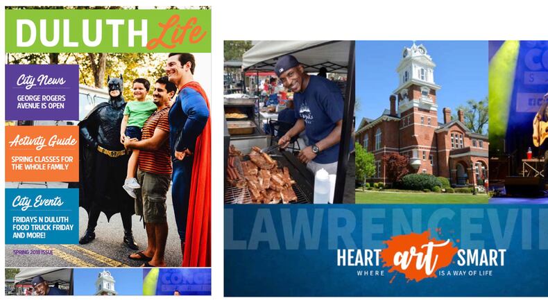 Publications created by Accent Creative Group for Lawrenceville and Duluth have received Communicator Awards from the Academy of Interactive and Visual Arts (AIVA). Courtesy Accent Creative Group