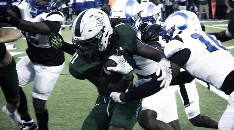 Eastside's Jayden Barr ran for 65 yards and had four tackles in the opening win over Newton. (Photo by Jeremiah Ferdilus)