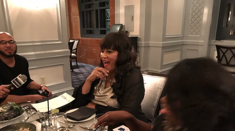 Jackee Henry amused a group of journalists at a special OWN-sponsored dinner Thursday, January 25, 2018 at the Four Seasons to promote her role on the new OWN series "The Paynes." CREDIT: Rodney Ho/rho@ajc.com