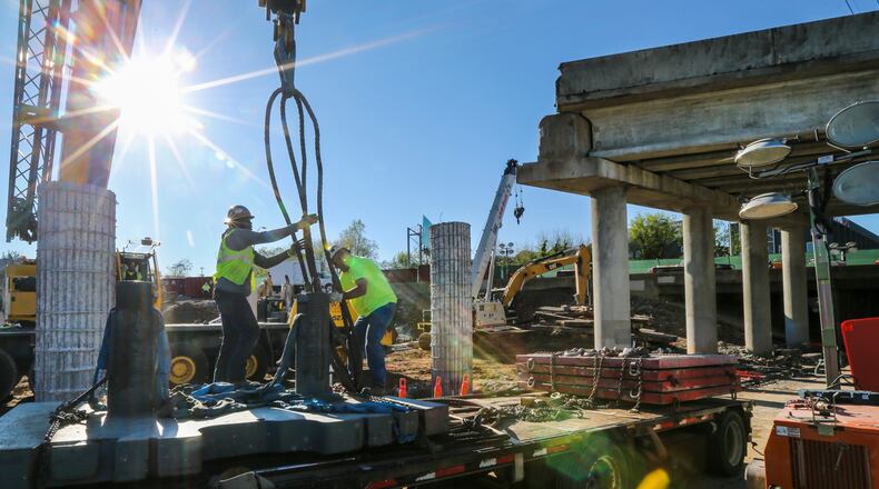 Atlanta: A little over a week from the bridge fire and collapse of I-85 last Thursday, the Georgia DOT held a news conference Friday, April 7, 2017 talking about the details to begin the construction phase on the replacement span of the I-85 bridge, on schedule towards the completion date of June 15