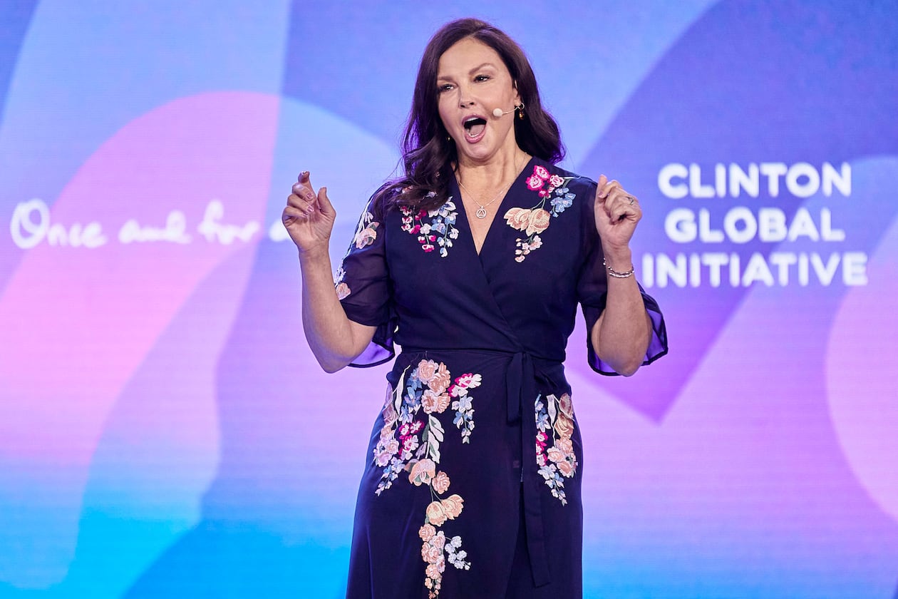 Ashley Judd — pictured speaking at the Clinton Global Initiative in 2023 — will be an actor and executive producer for "21 Down," which is set to film in Atlanta starting in January. The studio has not yet been announced. (Andres Kudacki/AP 2023)