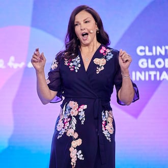 Ashley Judd — pictured speaking at the Clinton Global Initiative in 2023 — will be an actor and executive producer for "21 Down," which is set to film in Atlanta starting in January. The studio has not yet been announced. (Andres Kudacki/AP 2023)