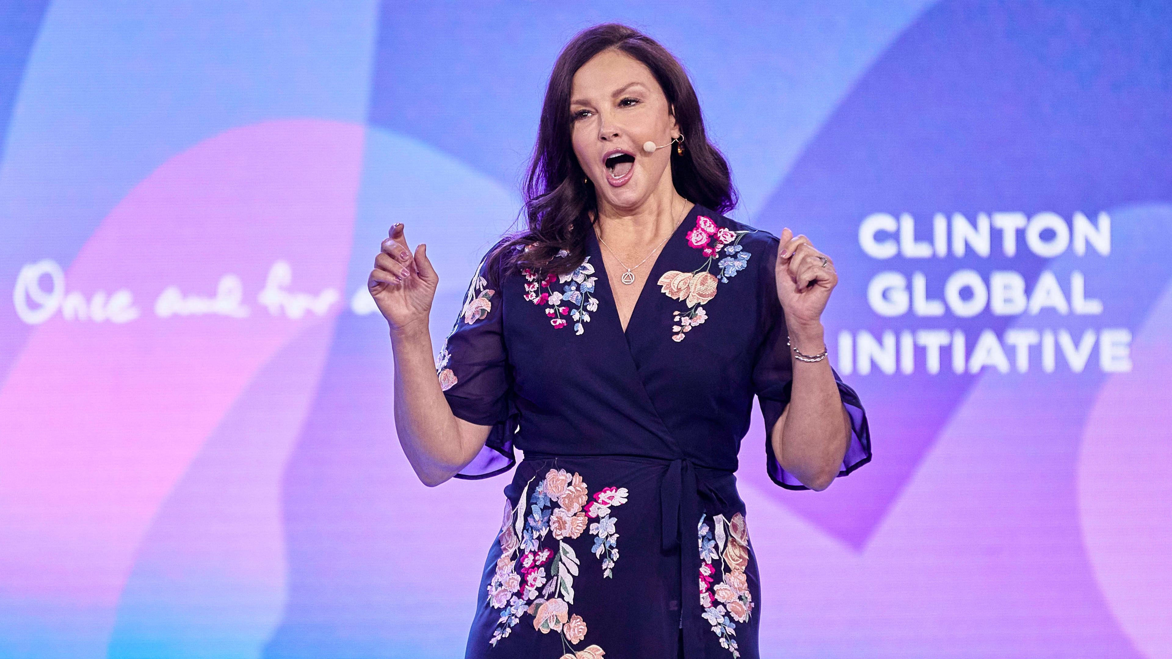 Ashley Judd — pictured speaking at the Clinton Global Initiative in 2023 — will be an actor and executive producer for "21 Down," which is set to film in Atlanta starting in January. The studio has not yet been announced. (Andres Kudacki/AP 2023)