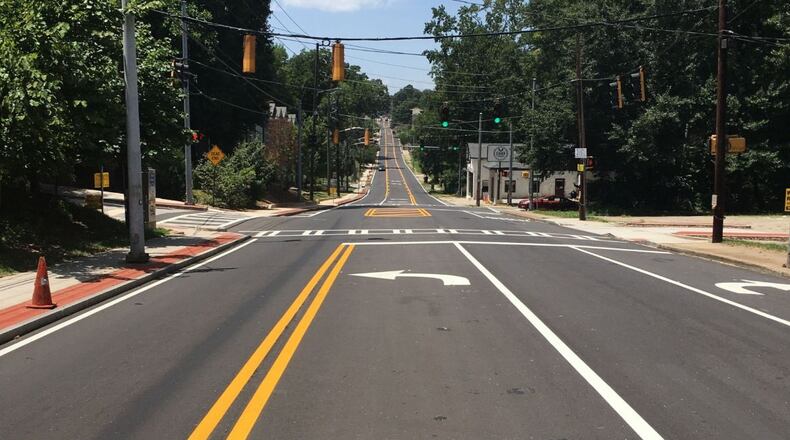 Improvements included re-striping lanes and arrows.