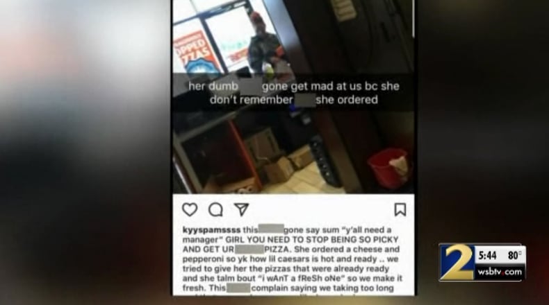 A Little Caesars employee was fired after making posts on social media about a customer.