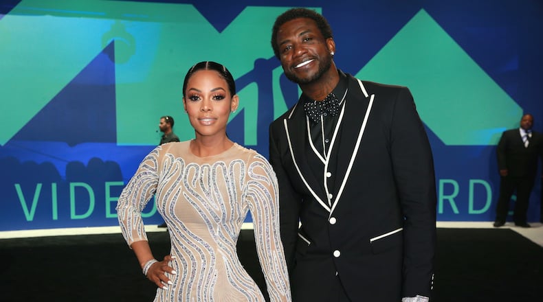 INGLEWOOD, CA - AUGUST 27: Keyshia Ka'Oir (L) and Gucci Mane attend the 2017 MTV Video Music Awards at The Forum on August 27, 2017 in Inglewood, California. (Photo by Rich Fury/Getty Images)