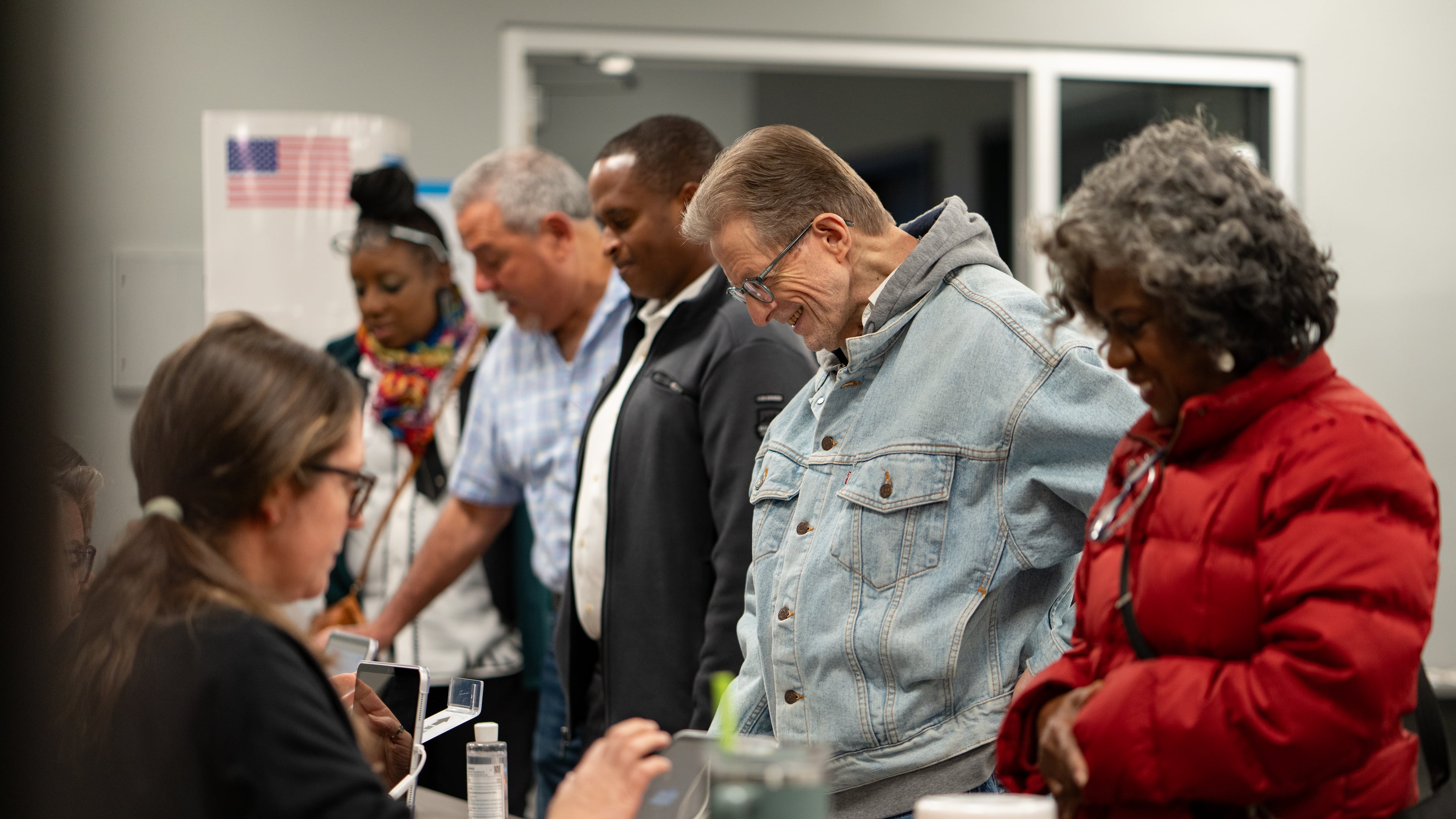 Voters turned out on Election Day in November at the Buckhead Library precinct. (Ben Hendren for the AJC)