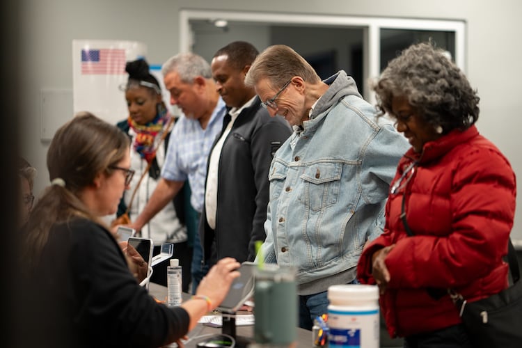 Voters turned out on Election Day in November at the Buckhead Library precinct. (Ben Hendren for the AJC)