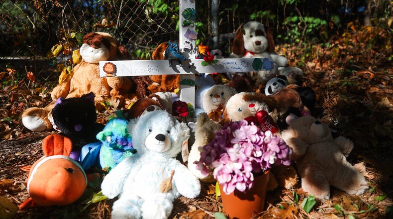 A memorial was started for Nnakai Pratt after the 6-month-old's father was accused of killing him in Jonesboro. It was one of 30 homicides investigated by Clayton County police last year. (Abbey Cutrer/AJC)