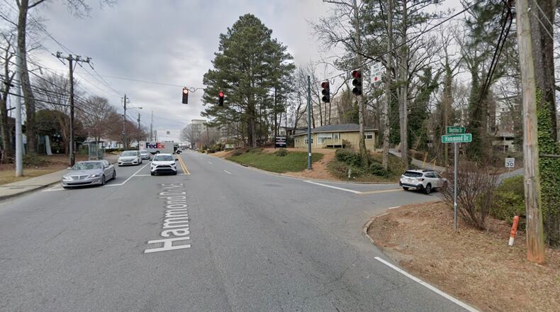 Sandy Springs will apply to the State Road and Tollway Authority for the 2021 GTIB program for the Boylston Hammond Intersection and Streetscape project. (Google Maps)