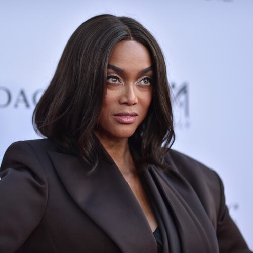 FILE - Tyra Banks arrives at an event, April 24, 2025, in Beverly Hills, Calif. (Photo by Richard Shotwell/Invision/AP, File)