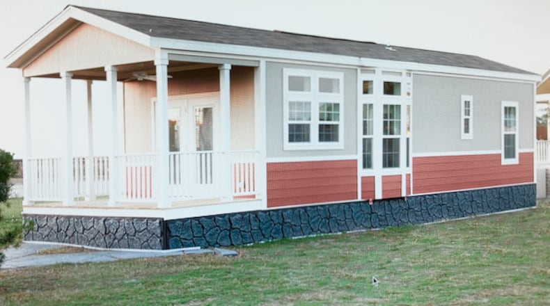 Fayette County presented this example of a park model home at its Board of Commissioners meeting on May 27. A skirt hides the wheels underneath. Courtesy Fayette County