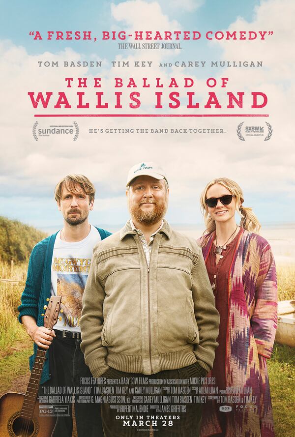 This image released by Focus Features shows promotional art for the film "The Ballad of Wallis Island." (Focus Features via AP)