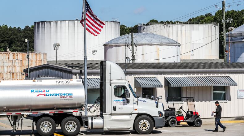 Gas tankers filled up and gasoline flowed at the Chevron Doraville Terminal at 4026 Winters Chapel in DeKalb County on Friday, May 14, 2021, a week after Colonial Pipeline shut down its 5,500-mile system in response to a cyberattack.