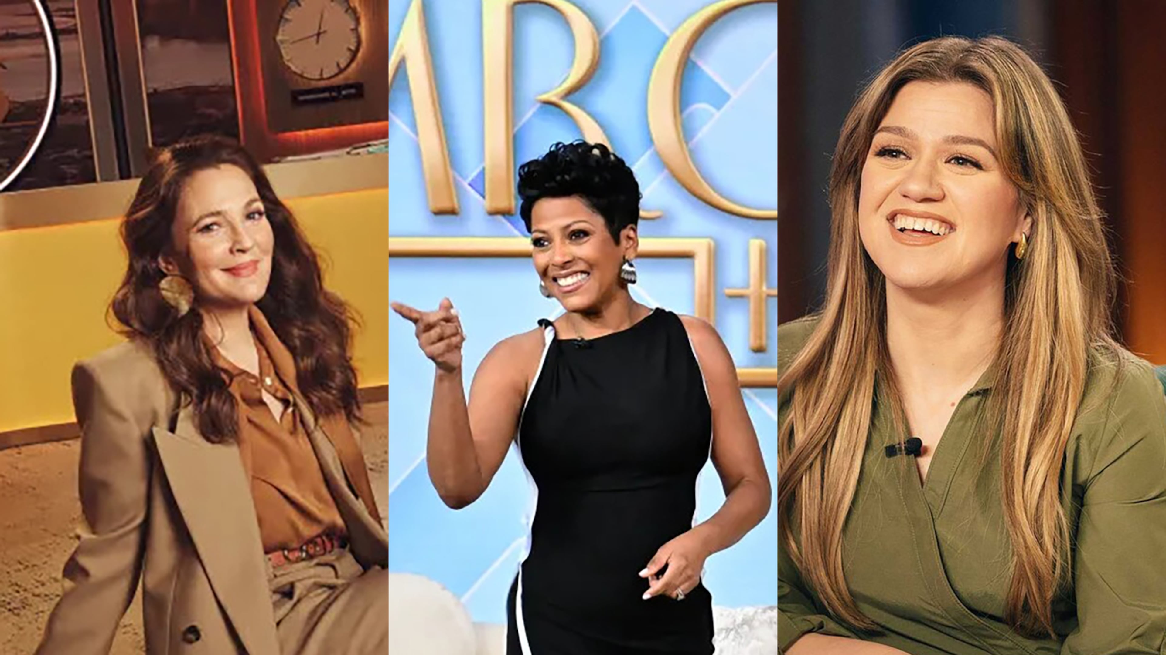 WSB-TV added "The Drew Barrymore Show" and moved "The Kelly Clarkson Show" (right) to 3 p.m., replacing "The Tamron Hall Show," (center), which is going to WUPA-TV.
