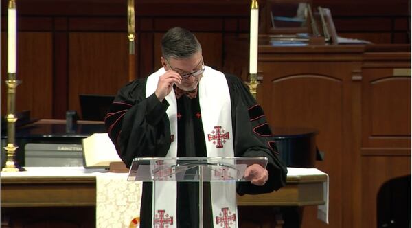 Mount Bethel United Methodist Church Senior Pastor Jody G. Ray became emotional during his Sunday sermon. (Photo: Mount Bethel UMC)