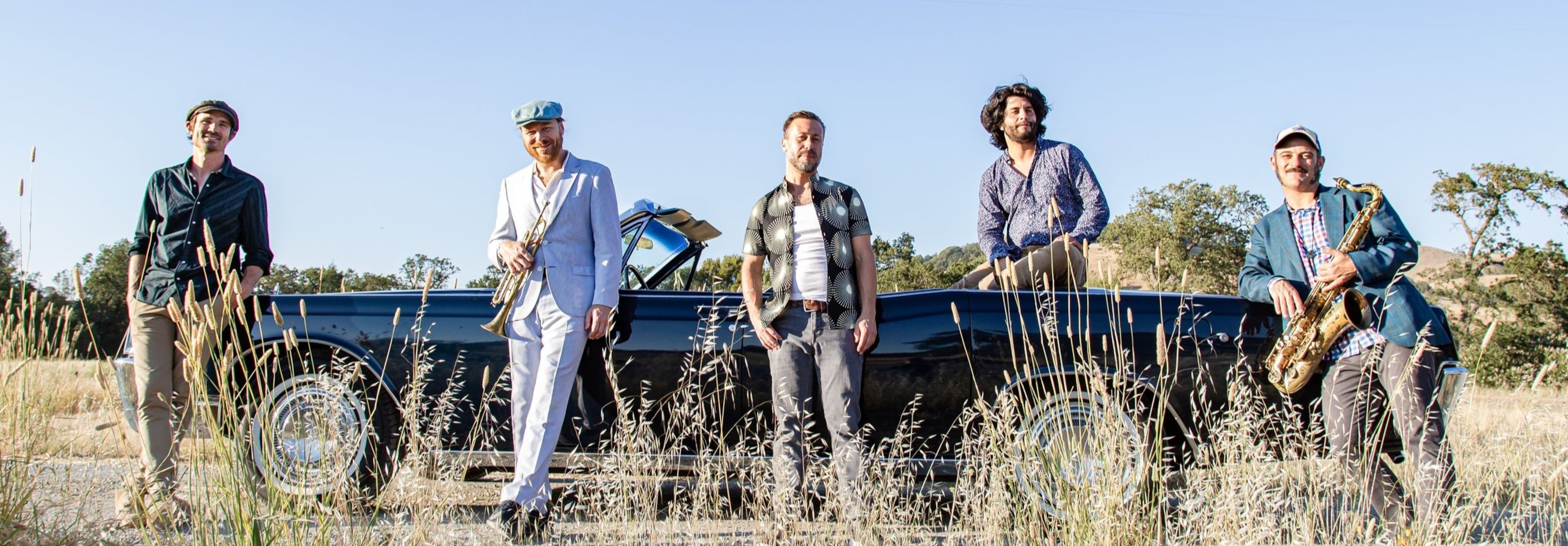 Lech Wierzynski (second from left), studied ethnomusicology at Oberlin College in Ohio, then worked on his trumpet chops playing with older Oakland blues cats. That's “where I really learned (and) where I saw and got to play with my first real entertainers and singers,” he said. (Courtesy of Deborah Wilson)