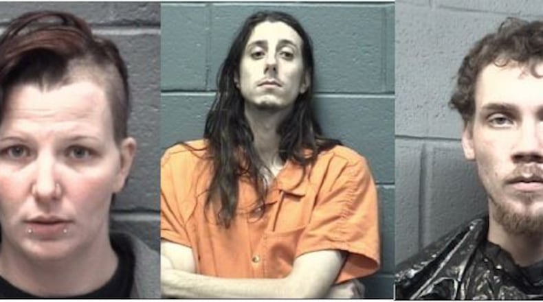 Tonya Tidwell, 32, and Ryan Spark, 29, and Jimmie Lee Winkles, 23, were charged with felony murder and aggravated assault in the death of 35-year-old David Eric Guice. (Credit: Forsyth County Sheriff's Office)
