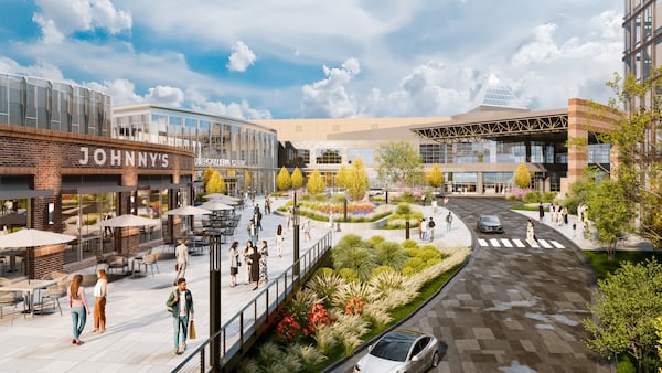 This rendering depicts plans for the renovation of the Cobb Galleria Centre in the Cumberland area. The renovation is slated to begin in the fall of 2025. Provided