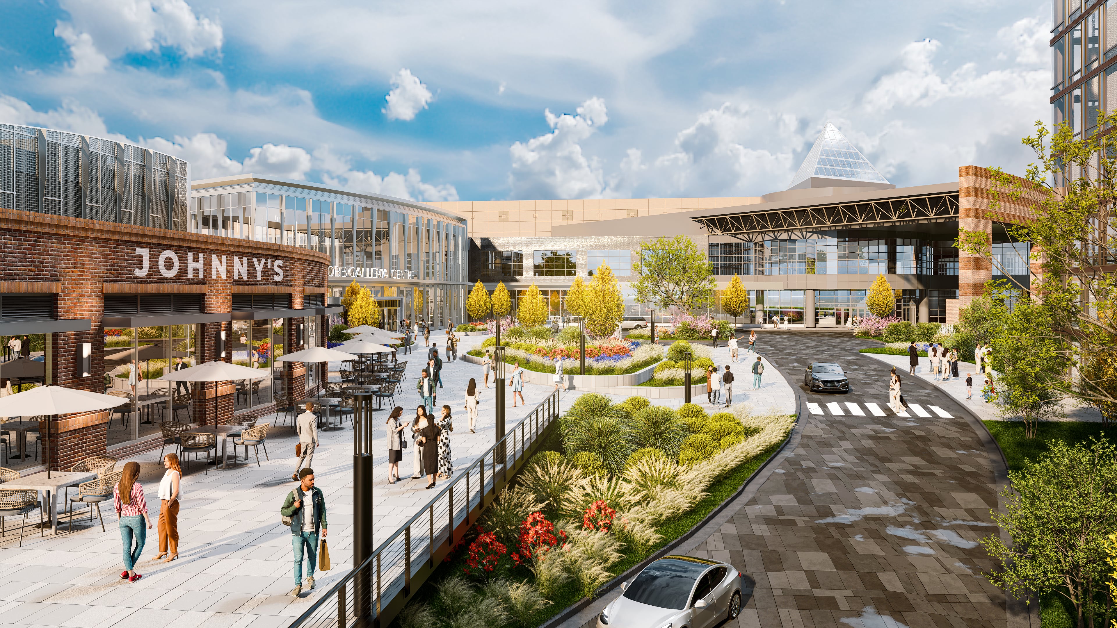 This rendering depicts plans for the renovation of the Cobb Galleria Centre, now to be called Cobb Convention Center-Atlanta, in the Cumberland area. The renovation is slated to begin in the fall of 2025. (Courtesy of Cobb Galleria)