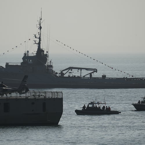 Military personnel take part in a U.S.-sponsored multinational military exercise in Panama City, Thursday, Aug. 13, 2026. (AP Photo/Matias Delacroix)