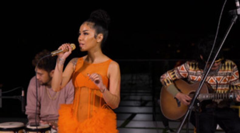 Jhené Aiko sings during the March 12, 2021 virtual event, "Music on a Mission," produced by MusiCares.
