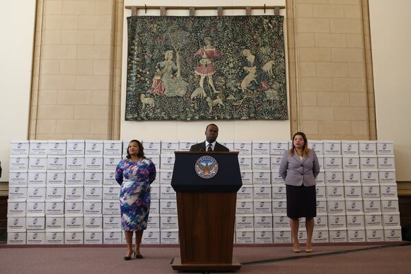 Atlanta Mayor Kasim Reed addresses the media on Thursday, Feb. 9, 2017, about the release of more than 1.4 million pages of documents related to the bribery investigation. (HENRY TAYLOR / HENRY.TAYLOR@AJC.COM)