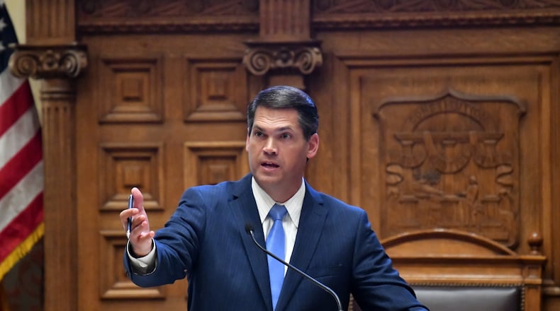 Lt. Gov. Geoff Duncan on Thursday moved against a bill that would allow Buckhead residents to vote on whether to break away from the city of Atlanta. He assigned the legislation to a committee controled by Democrats who oppose the proposal. (Hyosub Shin / Hyosub.Shin@ajc.com)