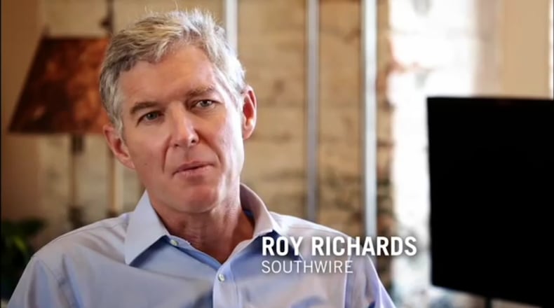 A screenshot of Democrat Michelle Nunn's new ad Republican hitting David Perdue on outsourcing.