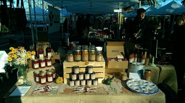 The Piedmont Provisions booth is a tempting display of dozens of products. Samples are always happily provided. Photo credit: Piedmont Provisions