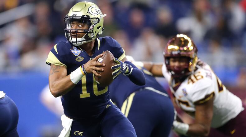 Jackets fall in Quick Lane Bowl: Georgia Tech quarterback TaQuon Marshall and the Yellow Jackets were defeated by Minnesota 34-10 Wednesday in Detroit. (Photo by Gregory Shamus/Getty Images)