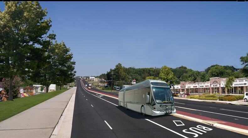 A rendering of what Bus Rapid Transit would look like in Cobb County
