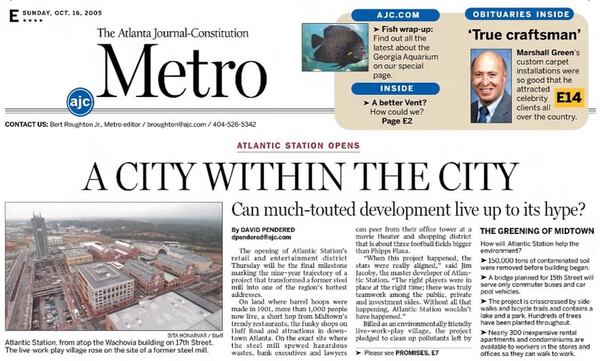 An Atlanta Journal-Constitution archive from 2005 marking the opening of Atlantic Station.