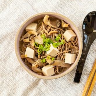 You might have to run to a Japanese or Korean grocery for some ingredients, but Mushroom Soba Soup is easy to make. (Aaliyah Man for the AJC/food styling by Kate Williams)