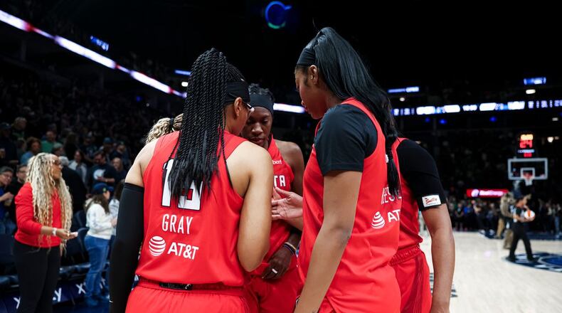 The Atlanta Dream won their season opener over the Minnesota Lynx 91-90 on Saturday, May 9, 2026, at Target Center in Minneapolis. (Courtesy of the Atlanta Dream)
