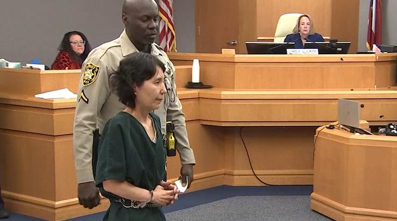 Mihee Lee appeared in court in Gwinnett County for an arraignment hearing on charges related to the death of 33-year-old South Korean woman Seehee Cho.