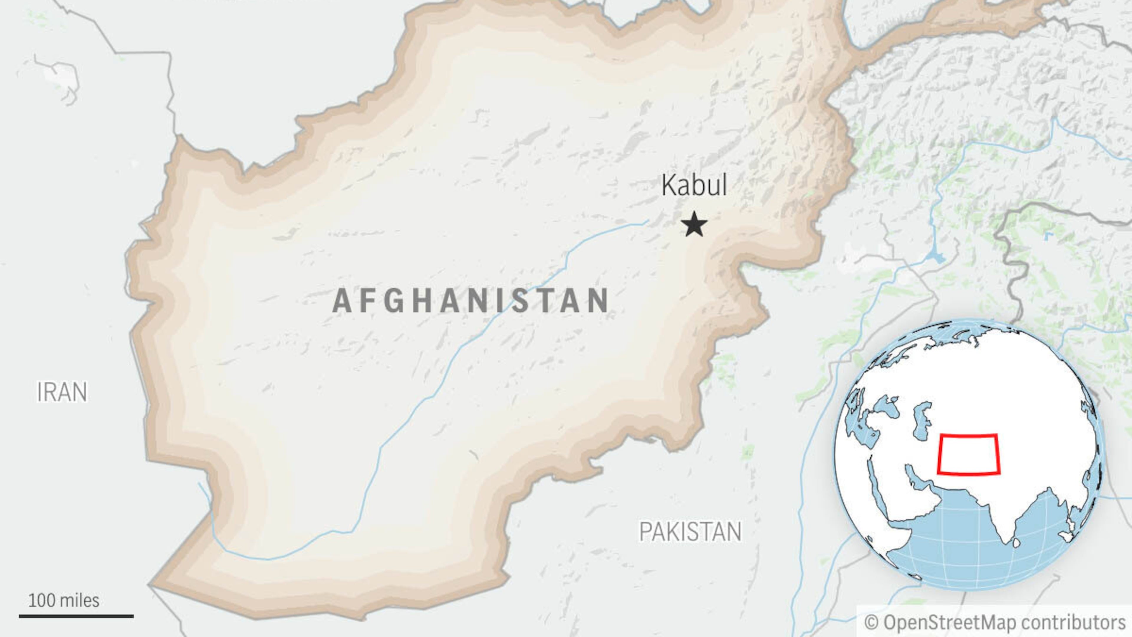 This is a locator map for Afghanistan with its capital, Kabul. (AP Photo)