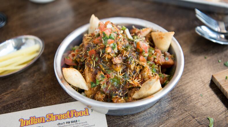 A "deconstructed samosa" from Curry Up Now.