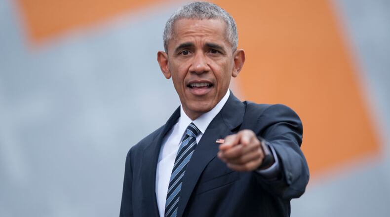 Former President of the United States Barack Obama after a discussion about democracy at Church Congress on May 25, 2017 in Berlin, Germany. (Photo by Steffi Loos/Getty Images)