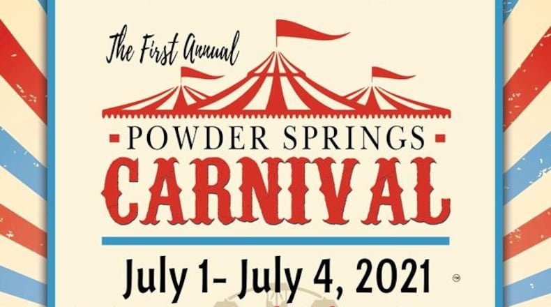 Four days of carnival food, rides and games will be among the attractions during the first annual Powder Springs Carnival on July 1-4, preceding the city's July 4th SpringsFest celebration. (Courtesy of Powder Springs)